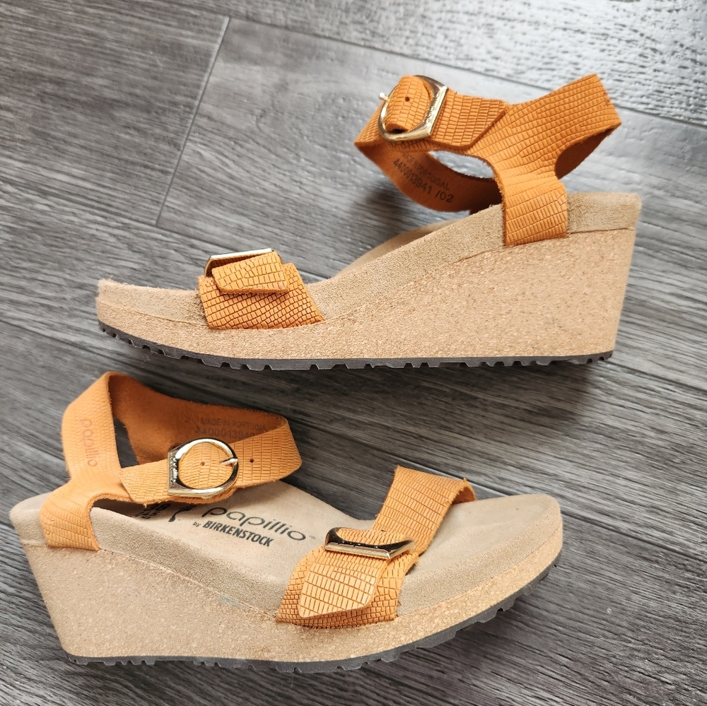 Birkenstock Papillio Soley Apricot Wedge Size 38